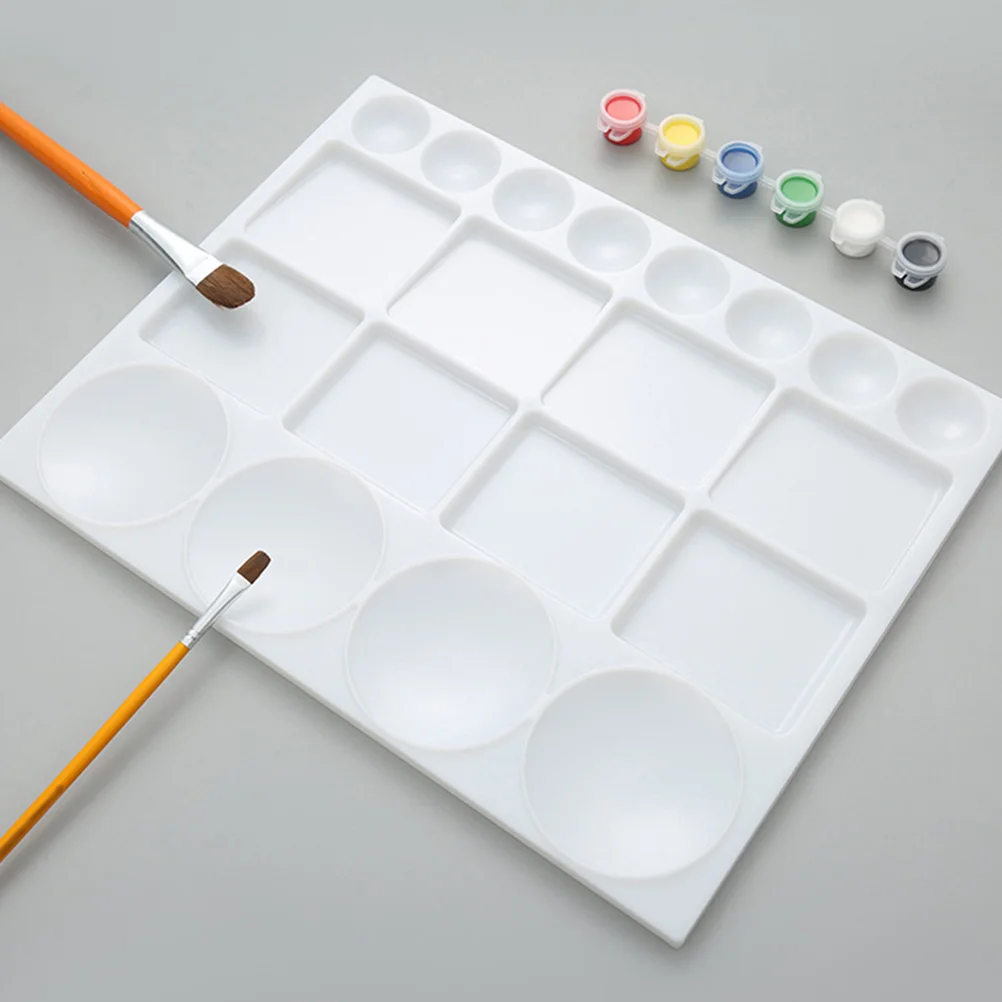 Multi Functional Lightweight Plastic Watercolor Palette Artist Paint Mixing Board Pigment Trays Color Plates Portable