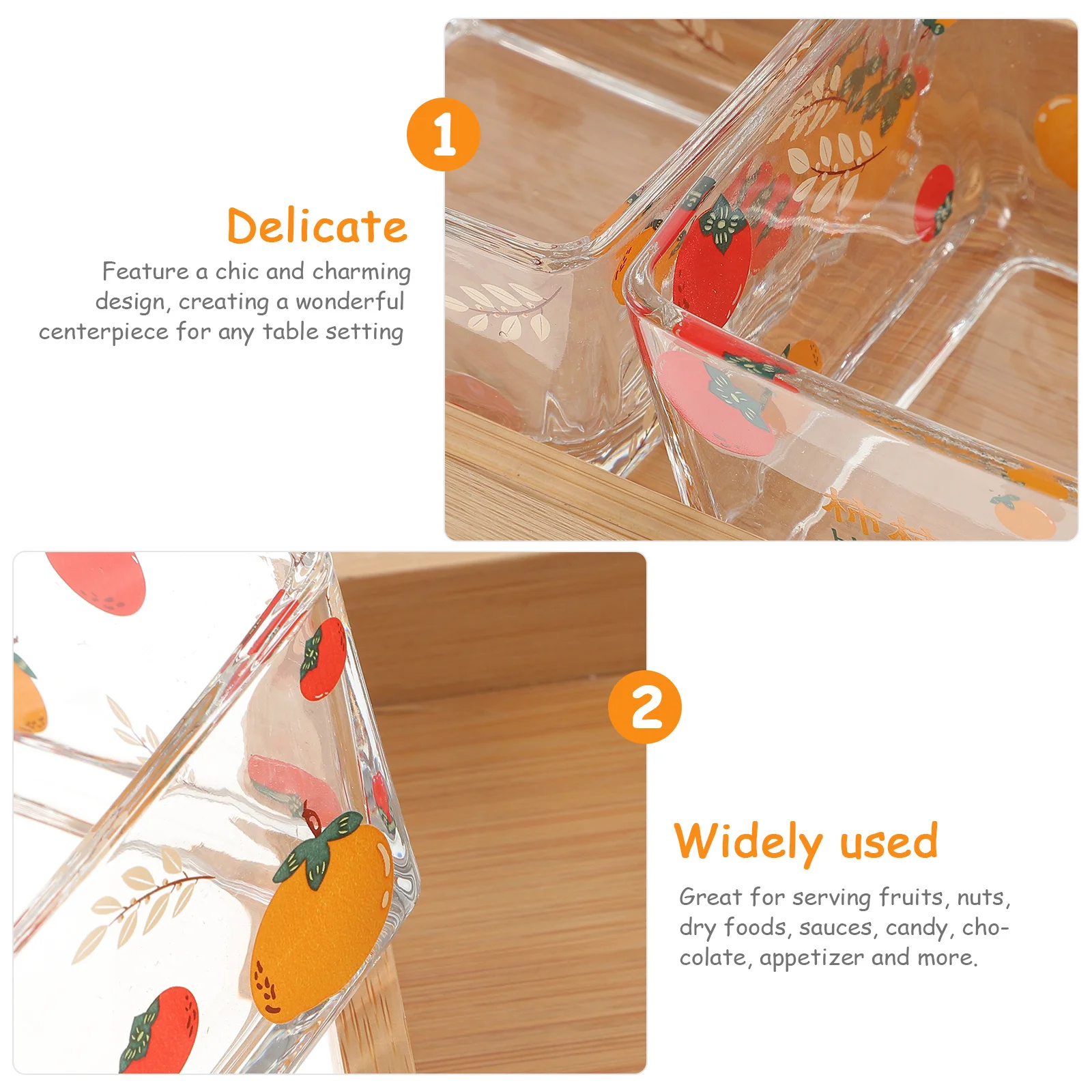 

1Set Versatile Fruit Trays Snack Serving Dishes Dry Fruit Dish Christmas New Year Party Gift Compartment