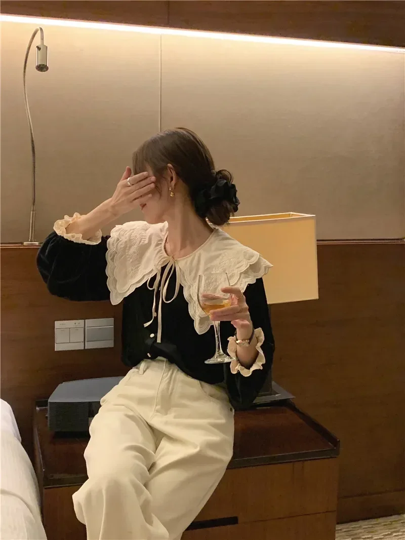 Autumn Women Blouse Spring Shirt Female Woman Blouse Maxi Blusas Chiffon Casual Elegant Vintage Long Sleeve Oversize Loose White