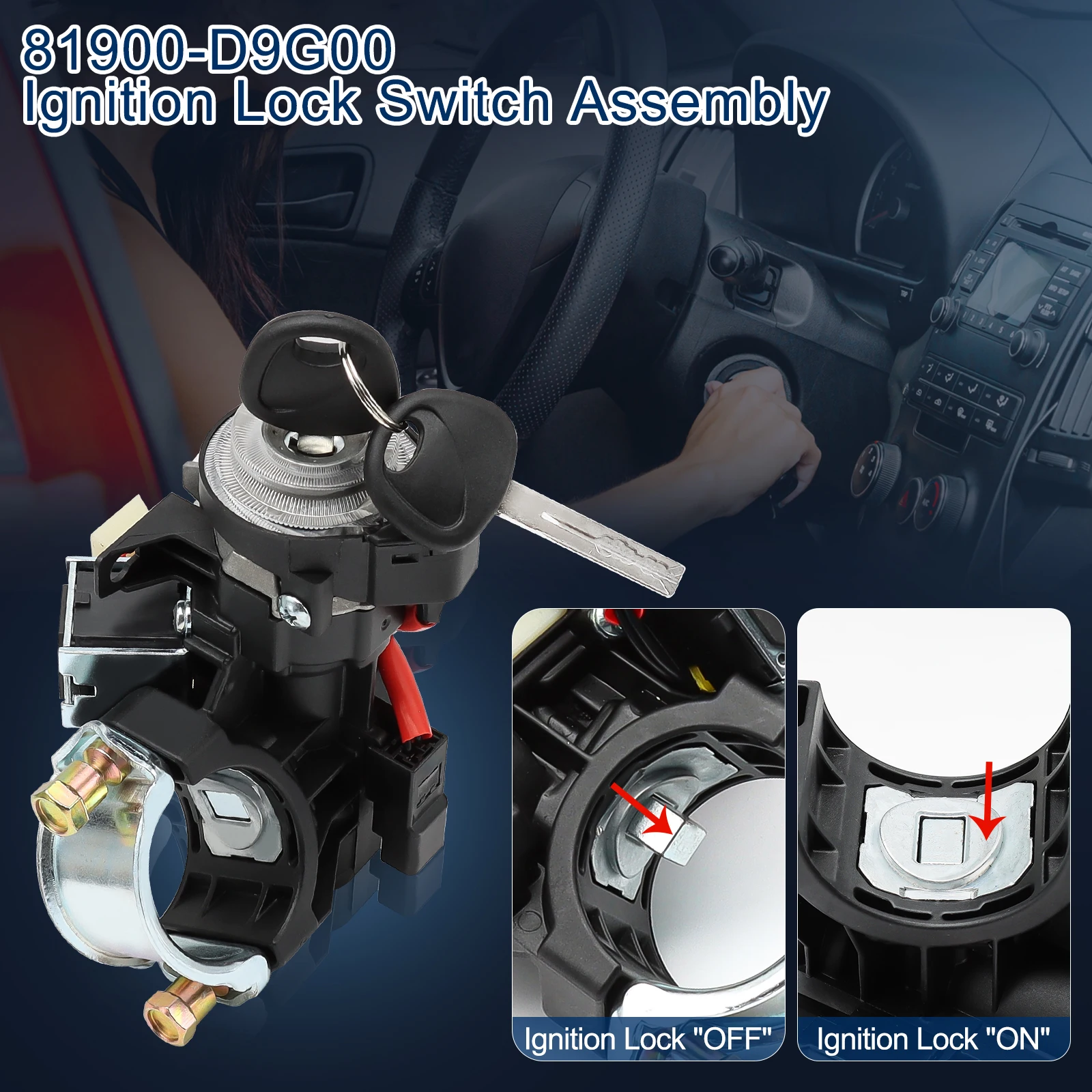 81900-D9G00 Ignition Lock Switch Kit Assembly With 2 Keys Cylinder Start Barrel Replace For Kia Sportage 2017-2022 81905-D9760