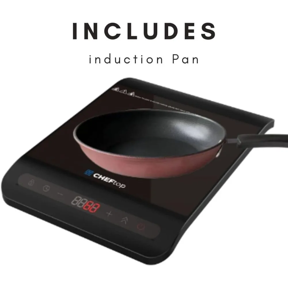 2025 Cheftop Induction Cooktop Portable Induction Burners 120V Digital Ceramic Top with Kids Safety Lock,1800 Watt