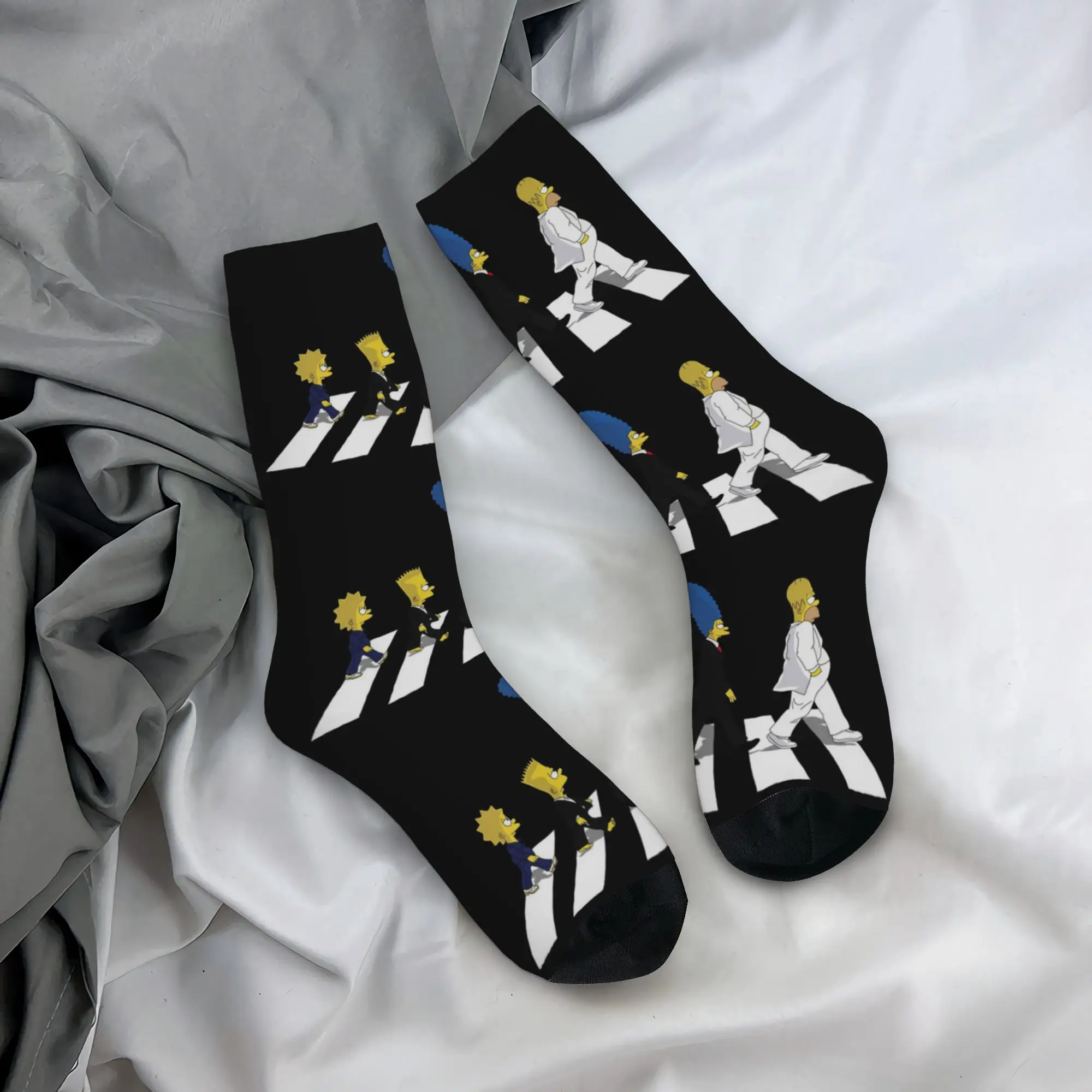 Autumn Winter Fashion Men's Women's Cartoon S-Simpsons Socks  Non-slip Soccer Socks