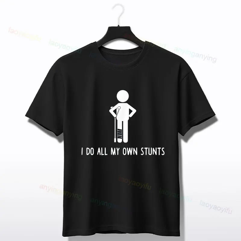 Je fais mes propres cascades puits blessure drôle main poignet T-Shirt à la mode à manches courtes col rond pur coton Humor Style T-Shirt Streetwear