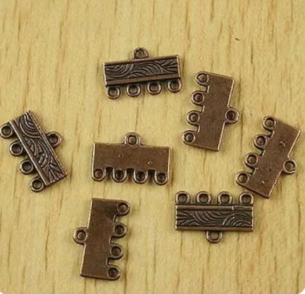 

30pcs 16.4x10.7mm Alloy matel antiqued copper 4 in 1 bar connectors HWH2240