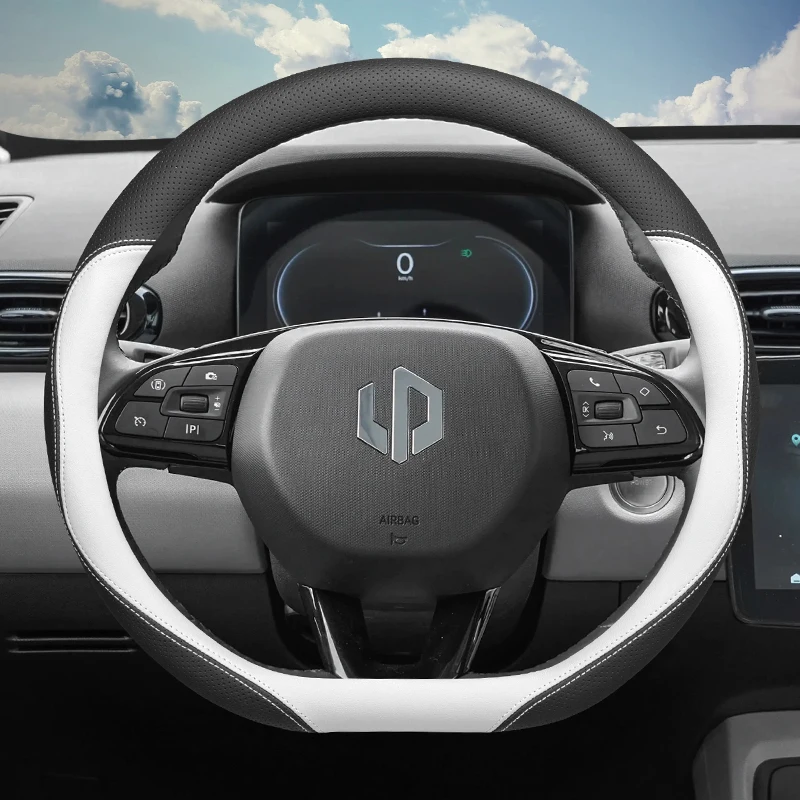 

For Leapmotor T03 S01 C01 C11 Nappa Leather Ultrathin Anti Slip Steering Wheel Cover Wrap Car Interior Modified Accessories
