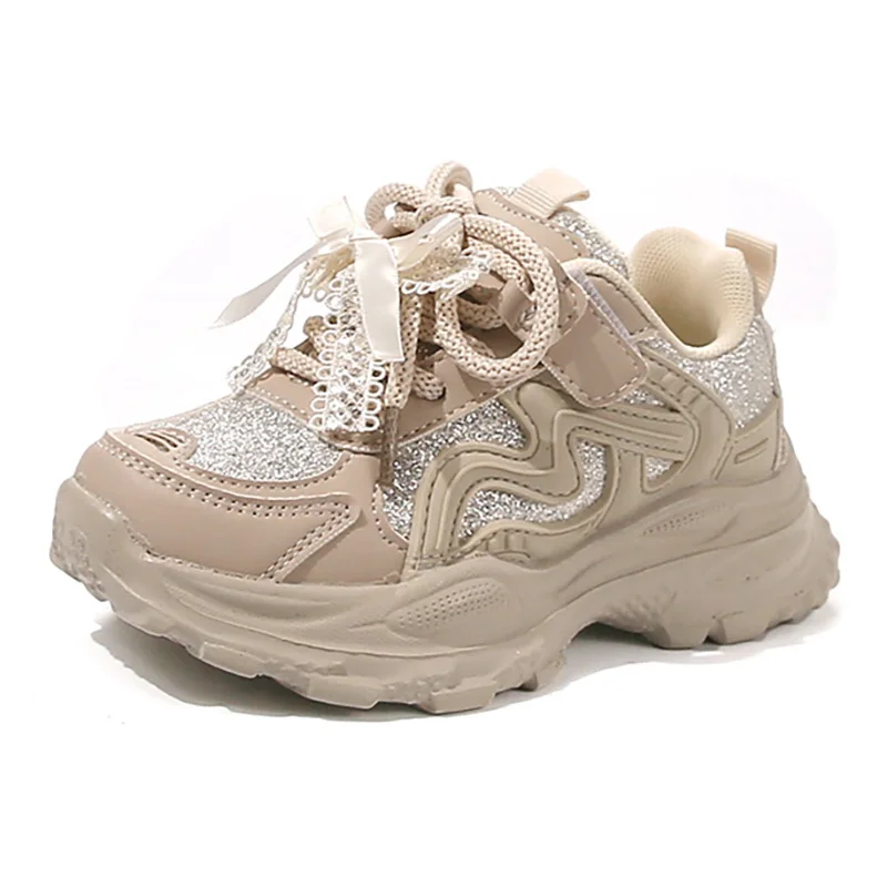 

Korean Style Sport Shoes For Girls Luxury Sequins Teenager Girl's Sneakers EVA Lightweight Outdoor Running Shoes For Girls