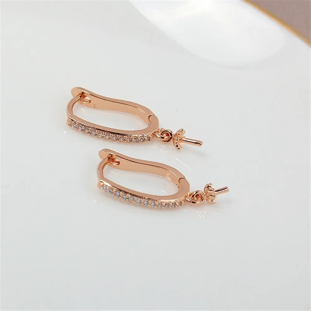 

Gold Plated Pearl Earring Settings, DIY Jewelry Making Supplies, Blank Ear Stud Bases for Handmade Accessories, 1pair No Pearl