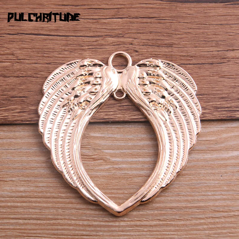 5 Pcs/Lot 65*69mm 5 Color Vintage  Angel Wings Charm Metal  Big Angel Wings Charms Pendant For Jewelry Making image 5