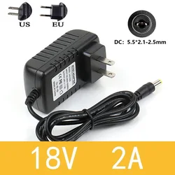 1PCS DC 18V 2A AC 100V 240V Converter Adapter DC 18V 2A 2000mA Power Supply EU Plug 5.5mm x 2.1-2.5mm