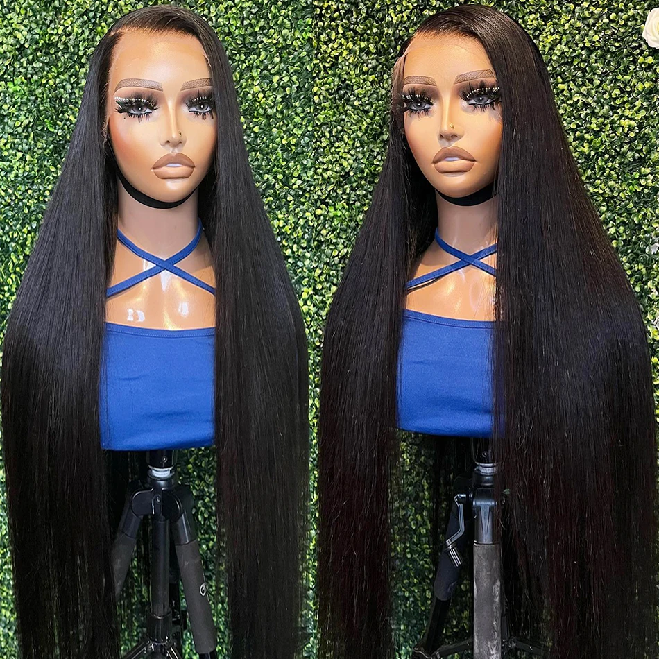 250% Straight 13x6 Lace Front Human Hair Wigs 30 40 Inch HD Transparent 13x4 Lace Frontal Wigs