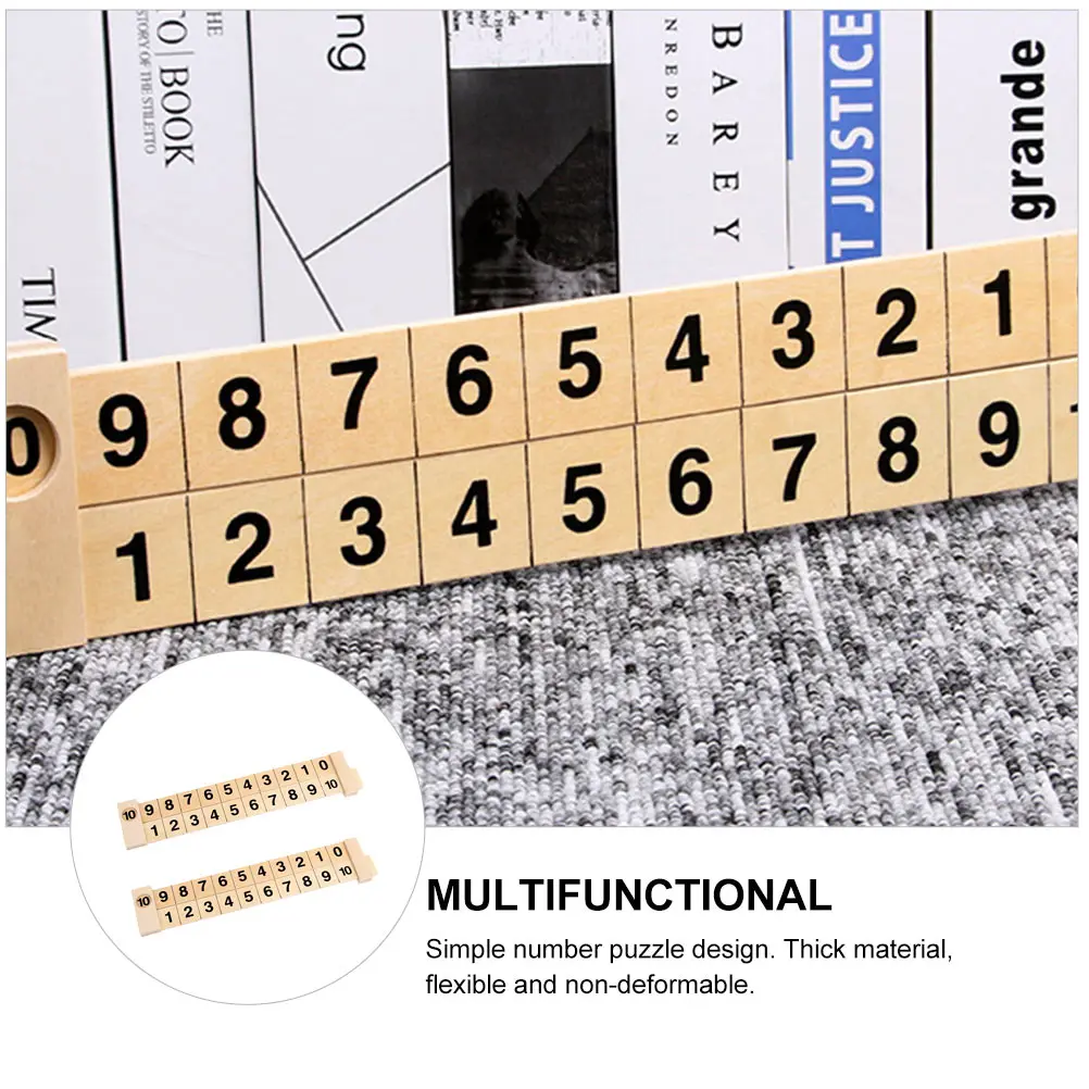

2 Pcs Arithmetic Caliper Toys Number Design Ruler Counting Wooden Toddler Learning
