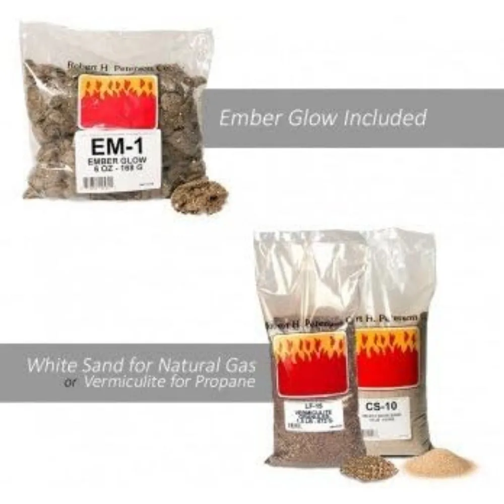 مجموعة سجل البلوط المباشر مقاس 18 بوصة مع موقد بفتحات تهوية، مجموعة توصيل الغاز المضاءة المتطابقة للغاز الطبيعي