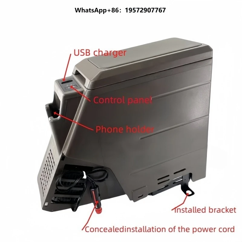 YBJ Car Accessories LC79 Portable Compressor Gray Armrest Cooler Box for 70 76 78 FJ79  Mini Fridge LC79 Fridge