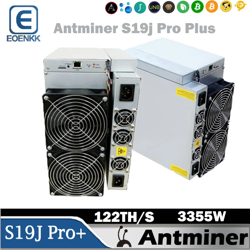 New Antminer S19J Pro+ Asic Miner 120T 3355W Kaspa Mining Machine In Stock