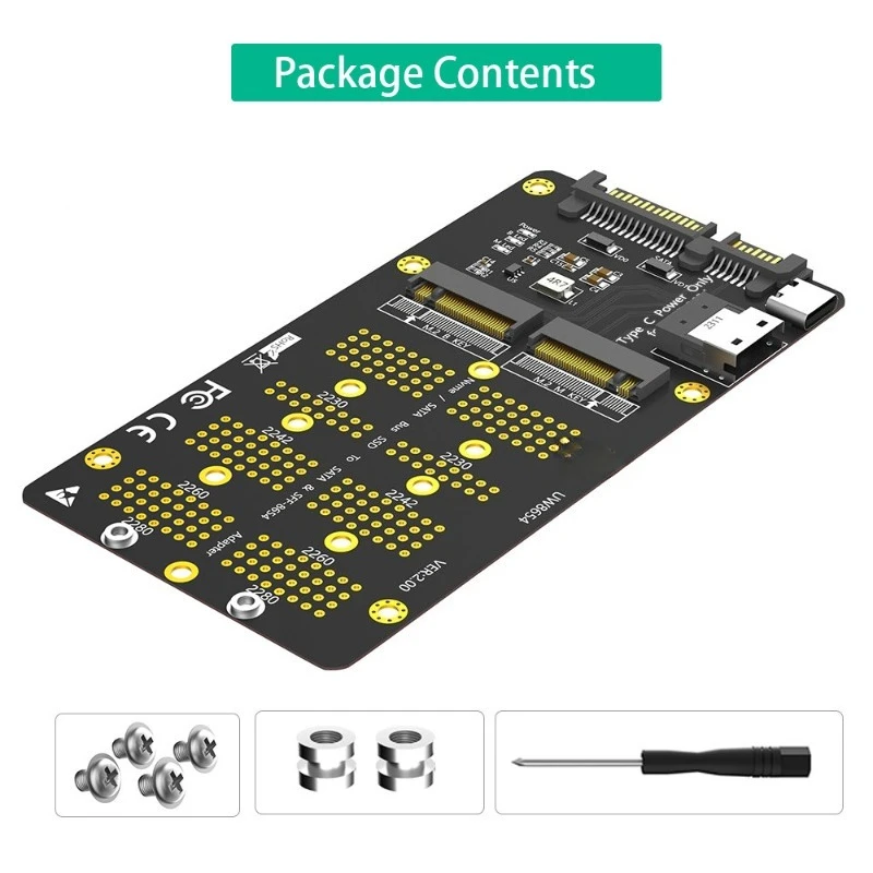 M.2 2280 SSD Adapter Card SATA NVMe Protocol Convert to SFF-8654 SATA Interface Expansion Card