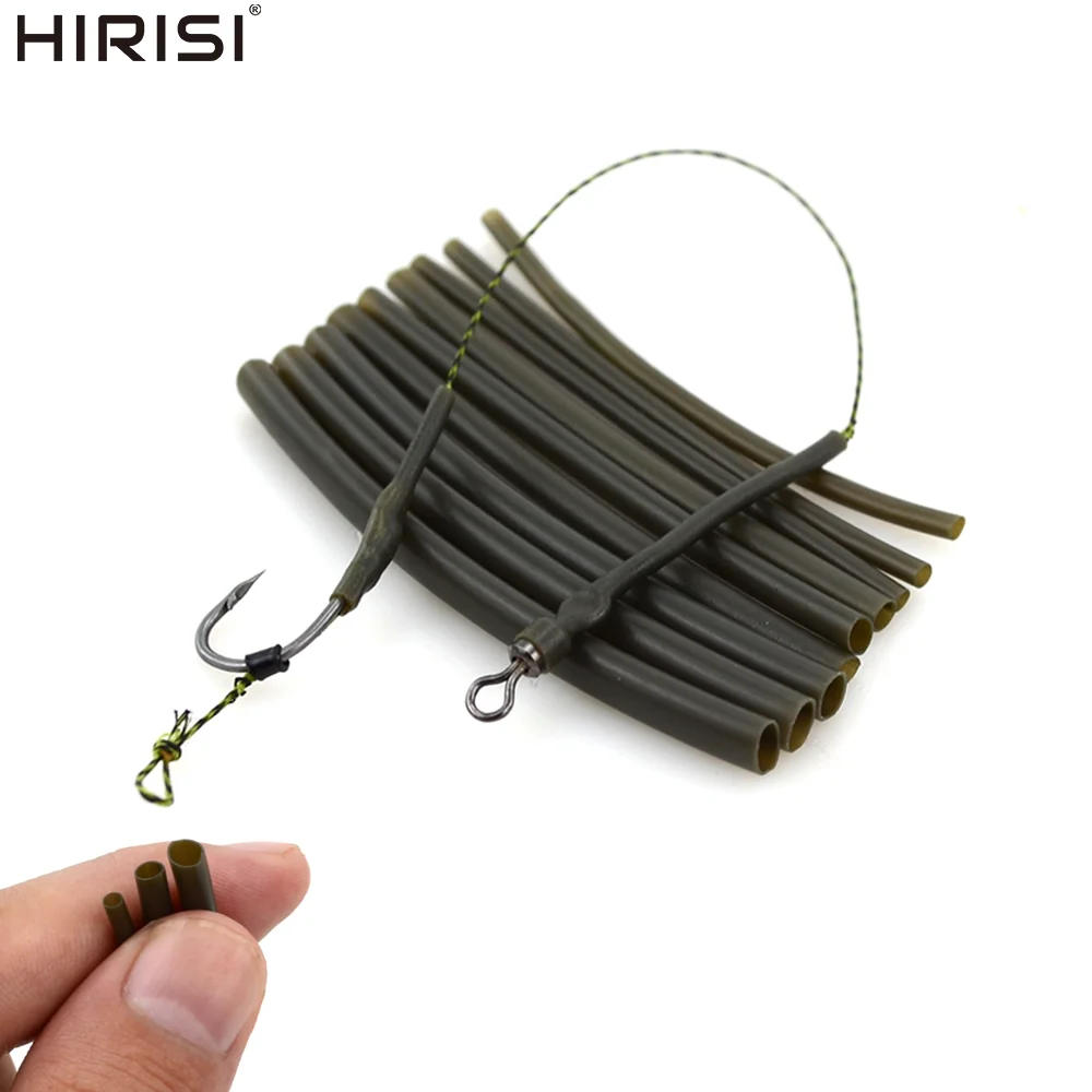 Hirisi AE071 50 Stück Karpfenangeln Schrumpfschlauch Hakenhülsen Anti-Tangle Terminal Tackle für Köderschutz Rig Enhancement