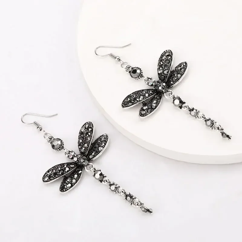 Boucles d'oreilles pendantes libellule biscuits pour femme