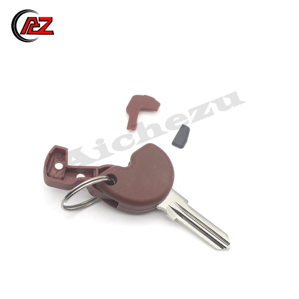 ACZ New brown uncut Blank key + Transponder Chip for Gilera