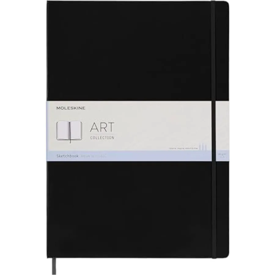 

Альбом для рисования с твердой обложкой A3 (11,75 x 16,5 дюймов), без разлиновки, черный, 96 страниц