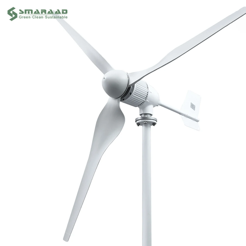 5000W Wind Turbine Generator Complete Set 48V 24V Free Energy Windmill with MPPT Controller Inverter - Poland Warehouse