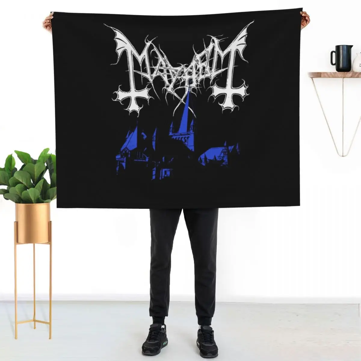 Mayhem - Norway Band - Original Logo - Fanart De Mysteriis Dom Sathanas Throw Blanket Furrys Beach Blankets