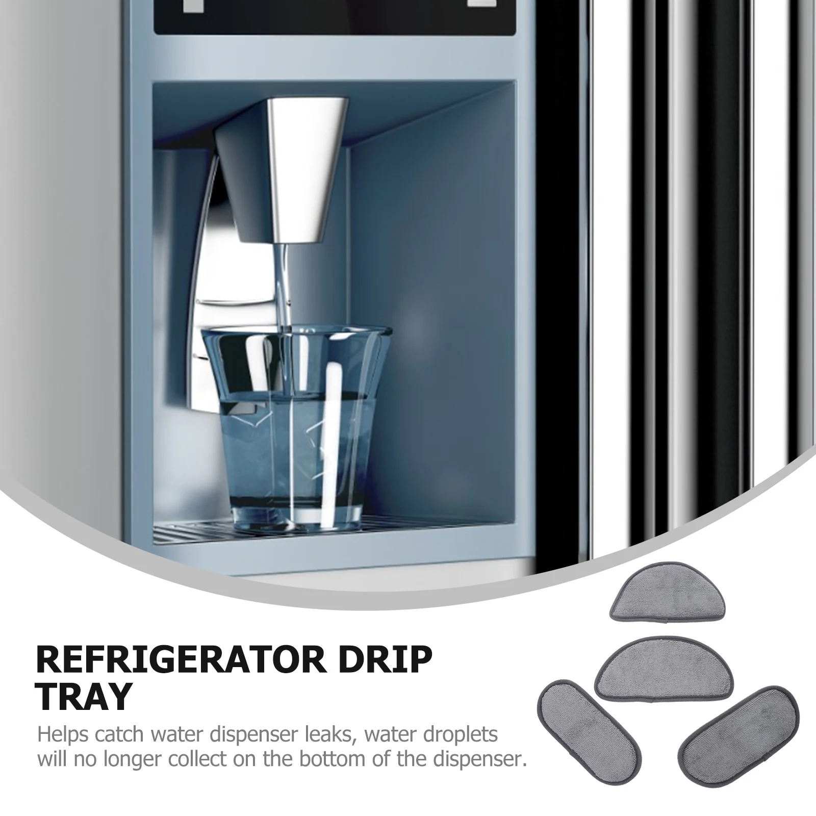 

4Pcs Waterproof Absorbent Mats Refrigerator Drip Tray Water Dispenser Splash Guard Fridge Water Catcher Absorbent Pads Fast