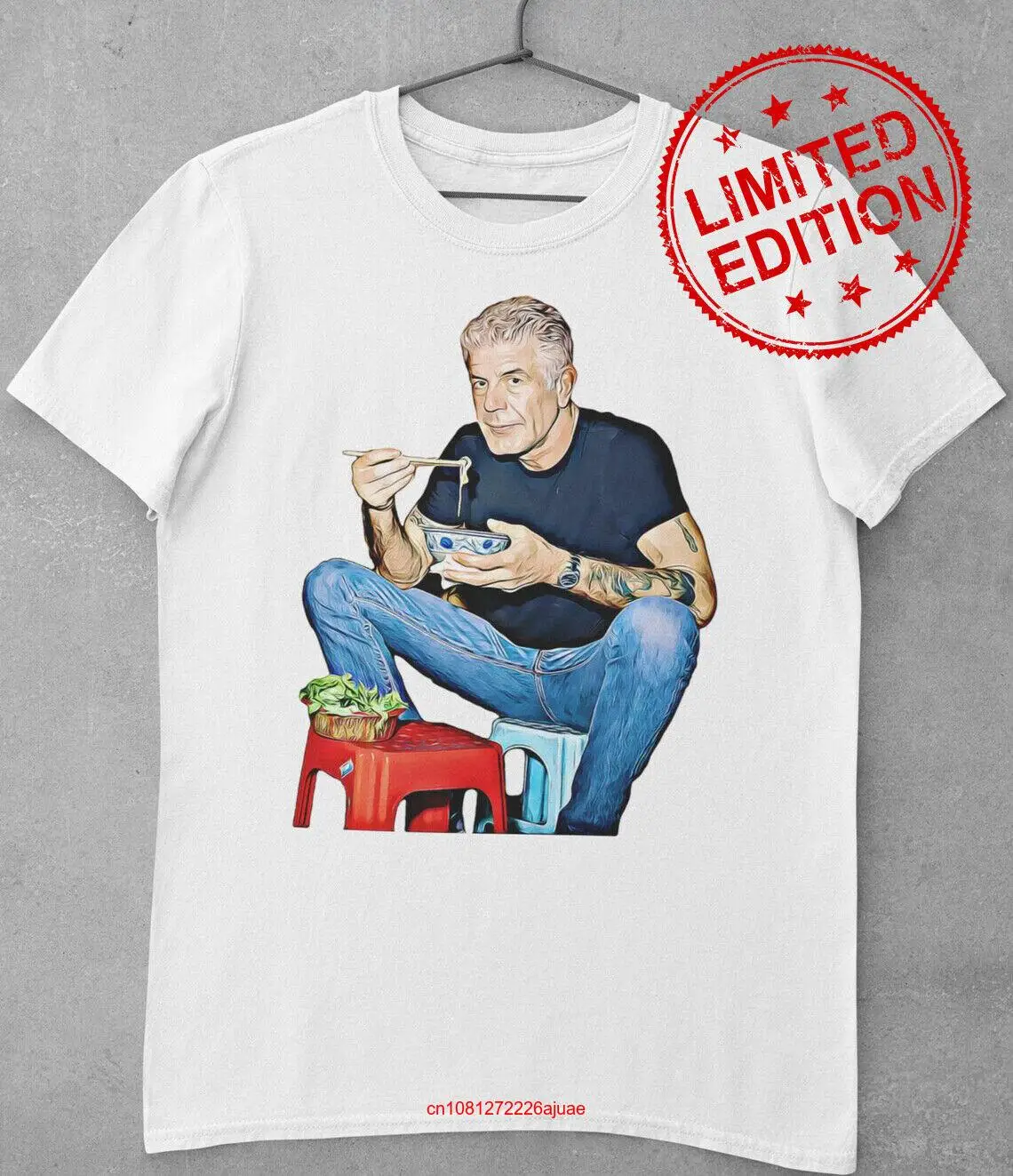 Винтажная забавная белая футболка Энтони Берден K852520 с длинным или коротким рукавом