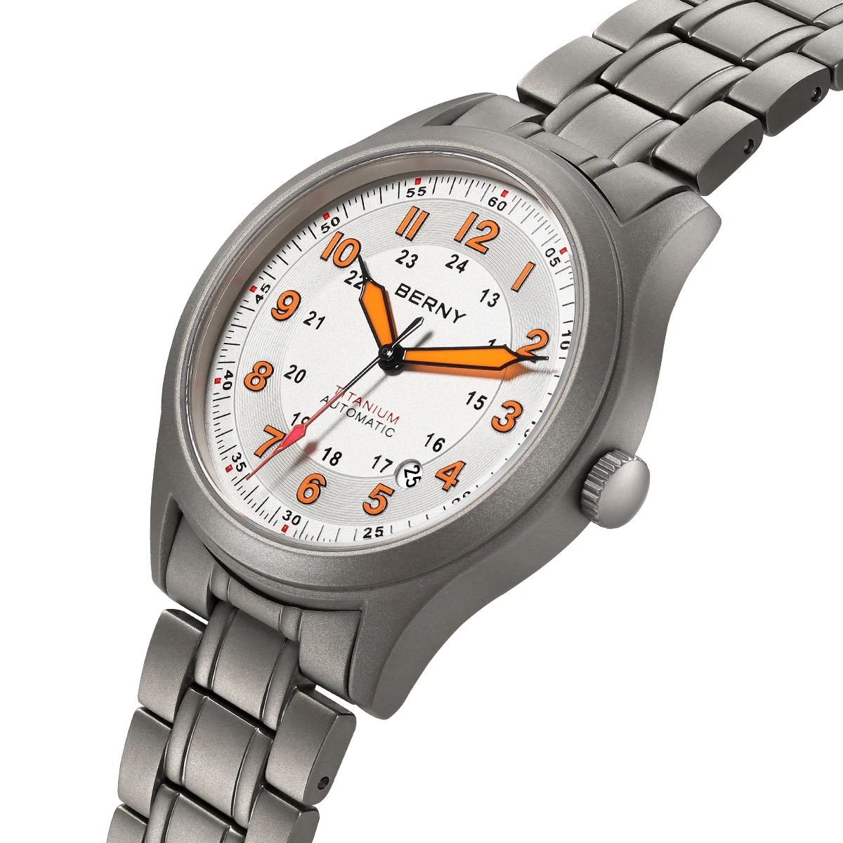 Men's Titanium Automatic Field Watch with Sapphire Crystal and Date
