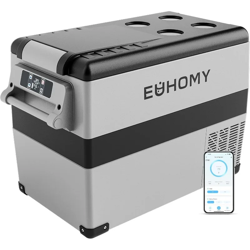 

EUHOMY 12 Volt Refrigerator, 48QT(45L) Electric Cooler, 12V Fridge APP Control, 12V Cooler -4℉~68℉, Portable Freezer 12/24V DC