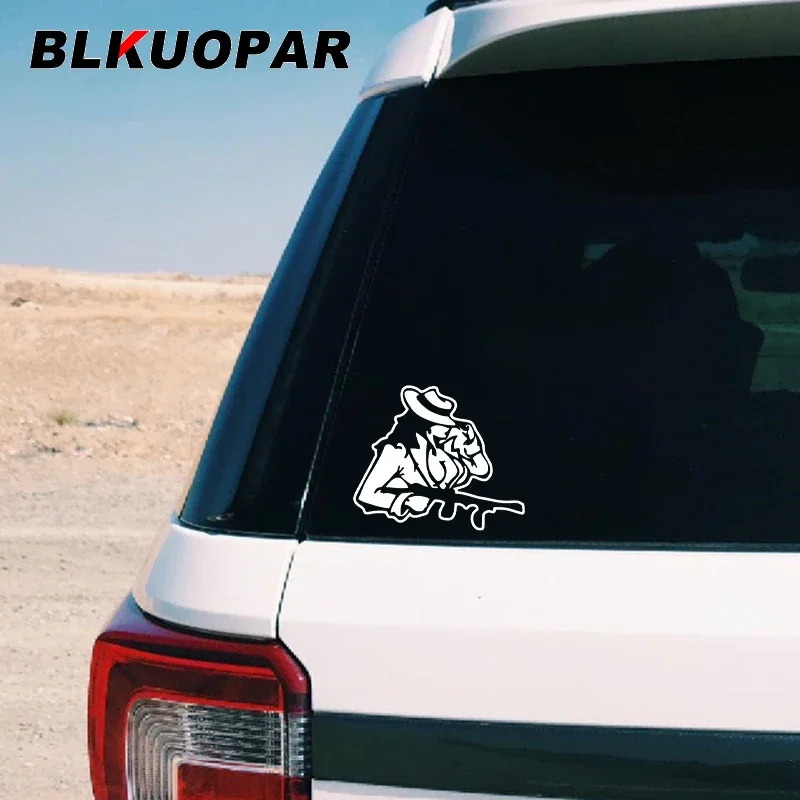 

BLKUOPAR Gangster Female Boss Holding Submachine Gun Sexy Woman Car Stickers Graphics Personality Decal Trunk Helmet Accessories