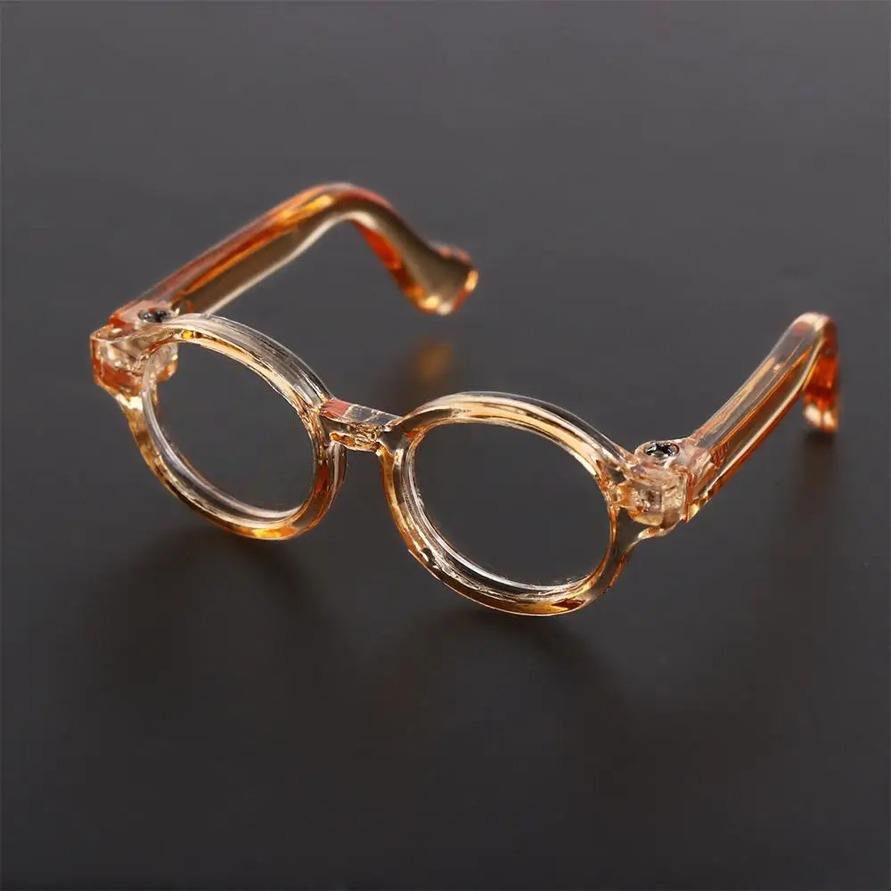 Mini gafas de plástico para muñeca de 4,5 cm/1,77 pulgadas, gafas con montura redonda en miniatura multicolor, accesorio para muñeca, regalo para niños