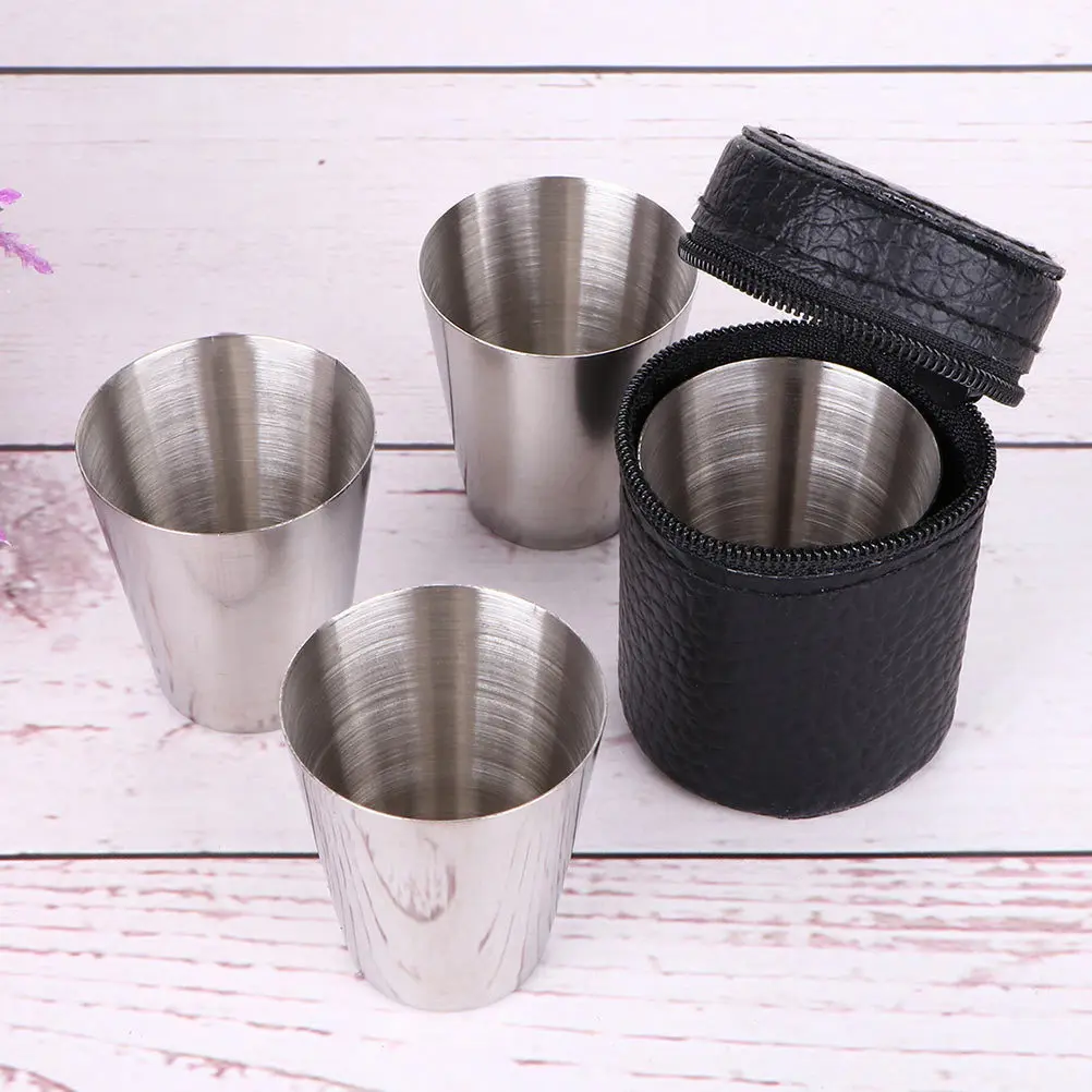 

Stainless Steel Wine Glasses Portable Durable Shatterproof Outdoor Camping Picnic Bbq Tea Milk Mugs Stainless Steel Liquor Cups