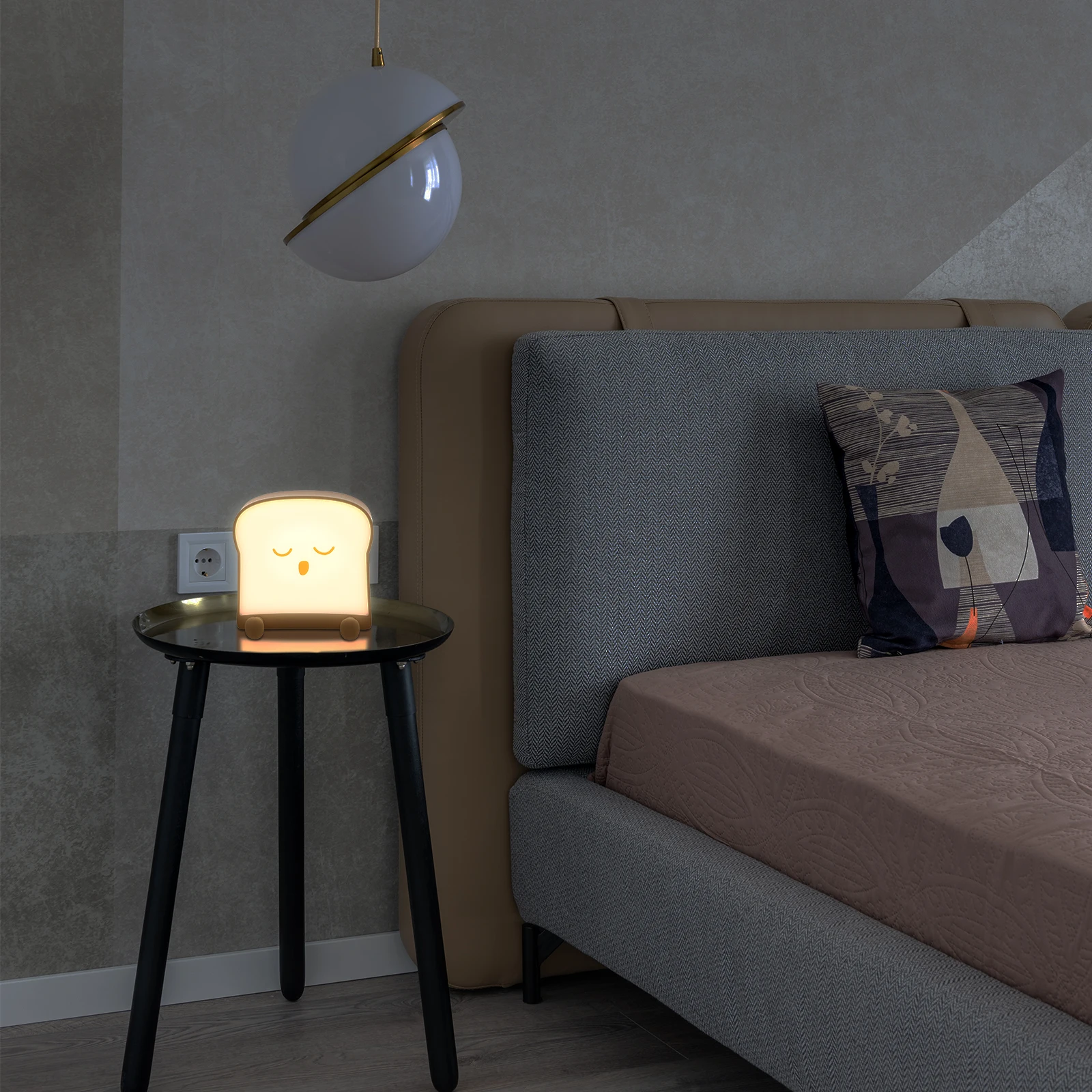 

Double Sided Glow Night Light Usb Rechargeable Toast Shaped Led Lamp For Kids Bedroom Nursery Cartoon Night Lamp Decorative Home