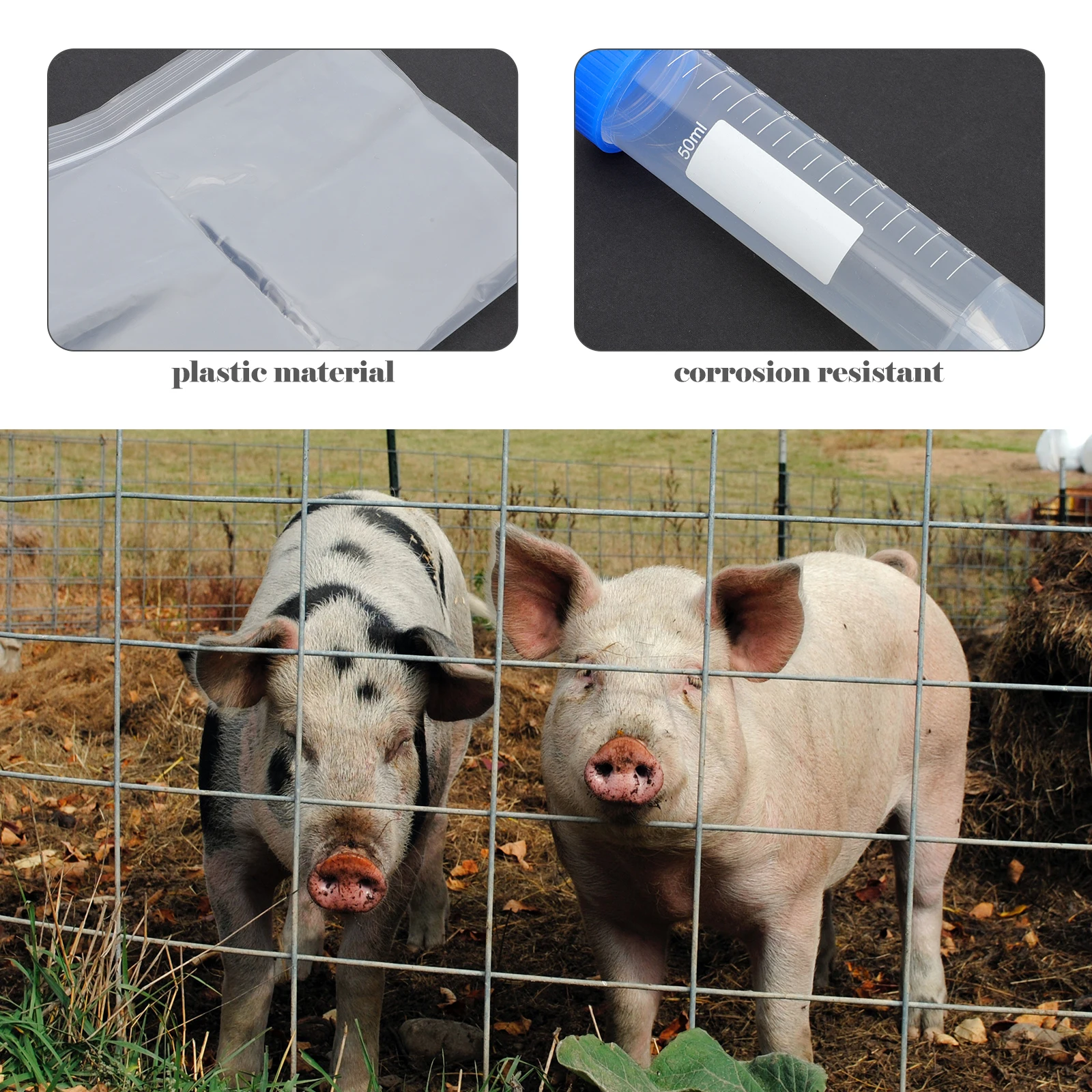 

2 Sets Swine Saliva Sampling Rope Cotton Tool Collection Bag Sample Tube Fever Testing Supplies Party DIY Decor