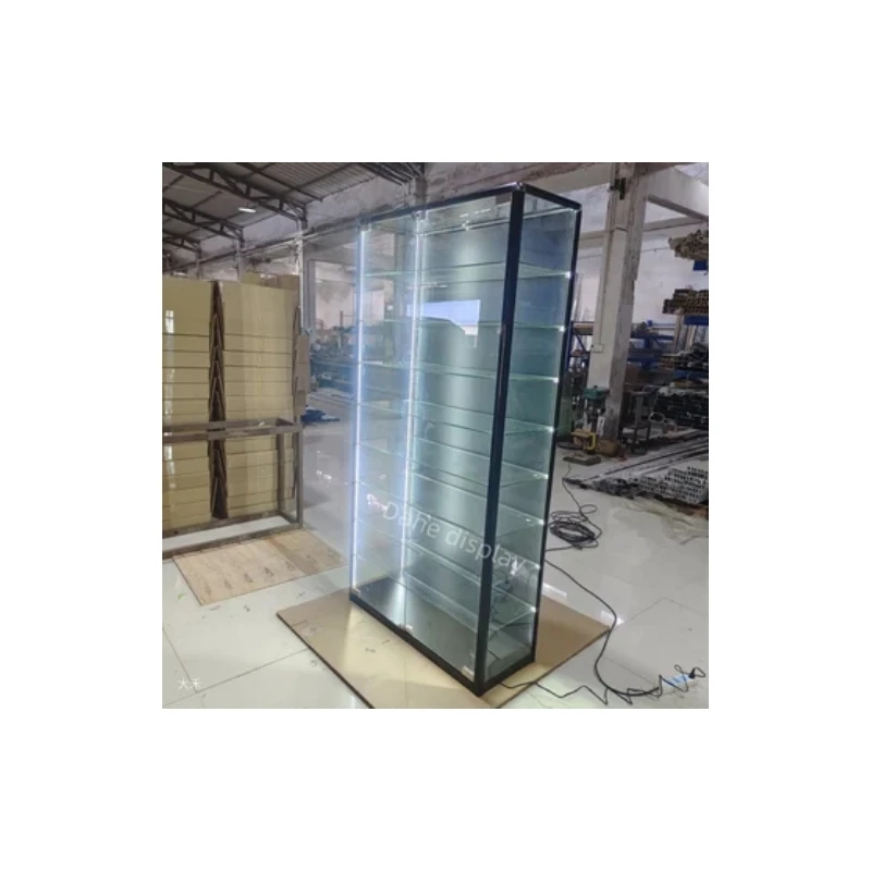 

Custom. multi-layered glass showcase high quality low price lockable led full jewelry display cabinet for smoke sho