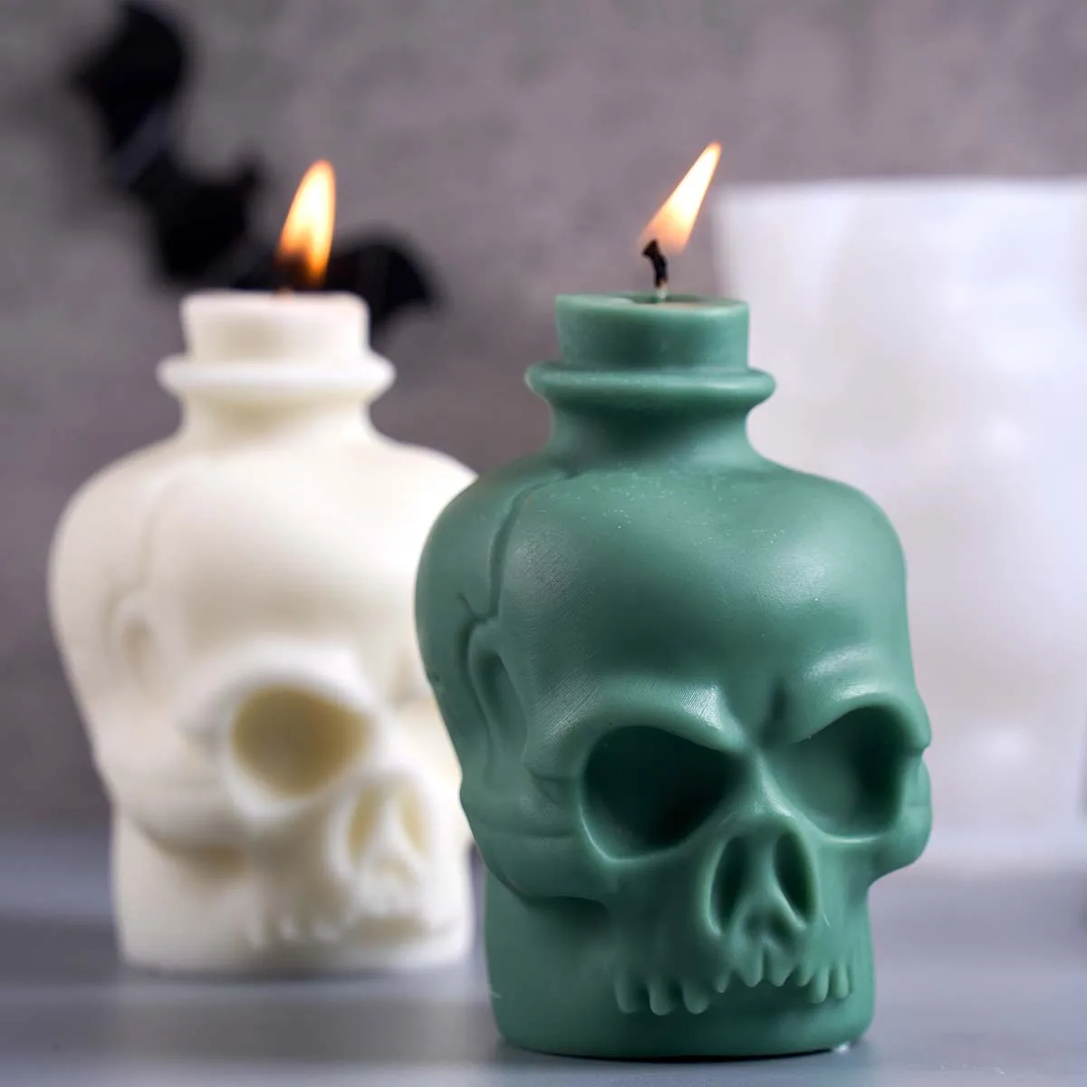 

3D Skull Silicone Candle Mold DIY Mexican Day Dark Aromath Candles Soap Molds Plaster Resin Craft Gift Making Halloween Decor