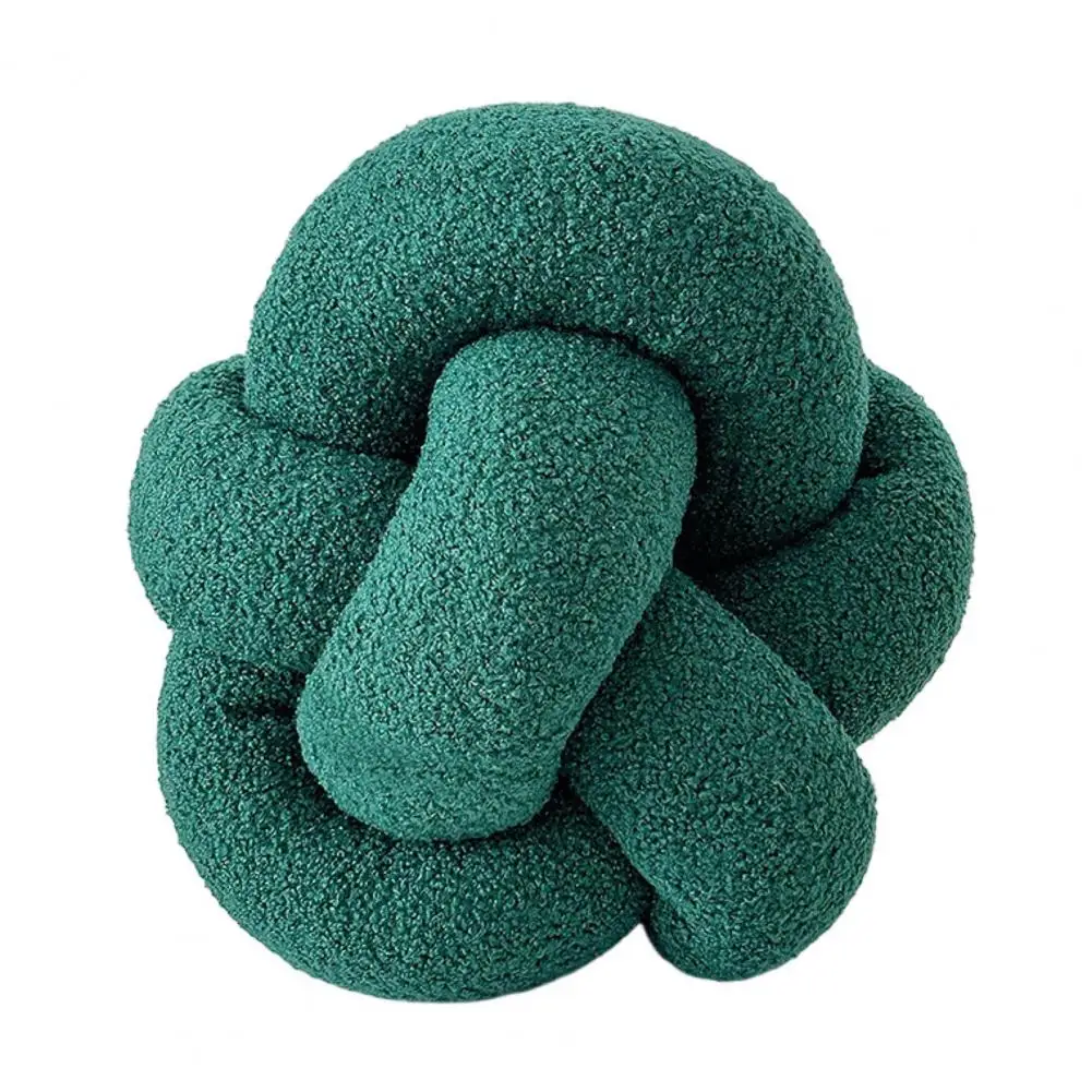 Hand knitted Decorative Pillow Plush Braided Knot Round Ball Throw Pillow for Sofa Couch Decor Soft Elastic Sleeping Companion
