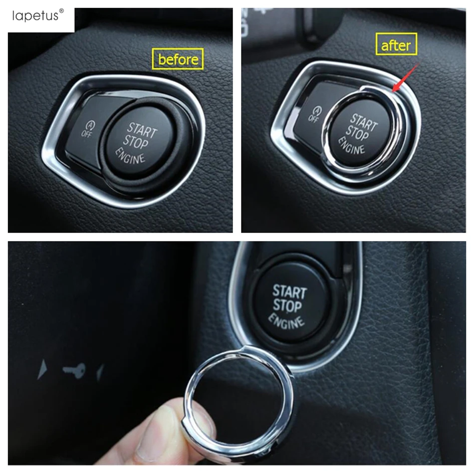 ABS Start Stop Engine Push Button Frame Key Ring Cover Trim For BMW 3 Series F30 / X2 F39  / 2 Series Gran Active Tourer F45 F46