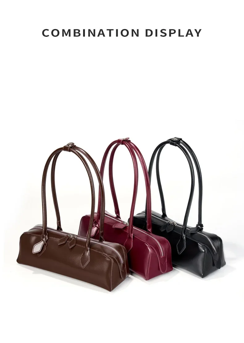 2026 Koreanische Luxus-Tasche Vintage Lange Schultertasche Handtaschen Damen Unterarmtasche Einkaufstasche Echtledertasche Damenhandtasche – Detail 11