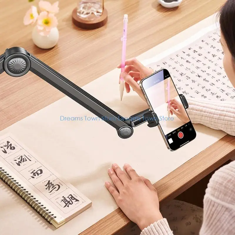 HX6A Adjustable Phone and Tablets Desk Stand with Clamp Arm for 4.6 to 13Inch Devices
