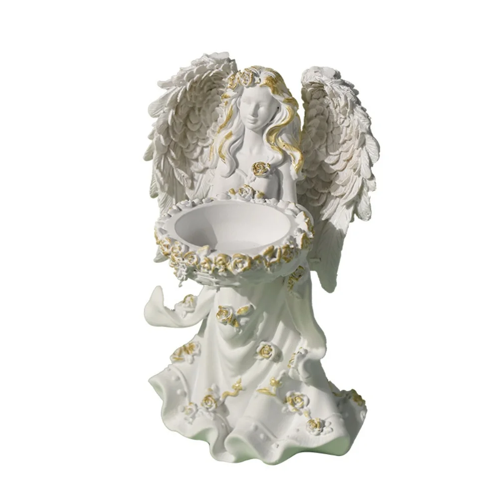 Angel Ornament Made of Resin for Home Decoration and Wedding Table Centerpiece Featuring Thoughtful Blessing Symbolism