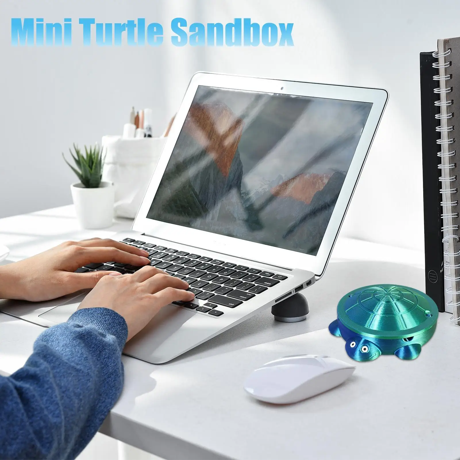 ถาดทรายเต่าจิ๋วแบบพกพา ของเล่นเสริมพัฒนาการ ถาดศิลปะ ถาดทรายเต่าจิ๋วพร้อมฝาปิด สำหรับเด็กเล็ก เล่นในสวน ชายหาด กลางแจ้ง ในร่ม