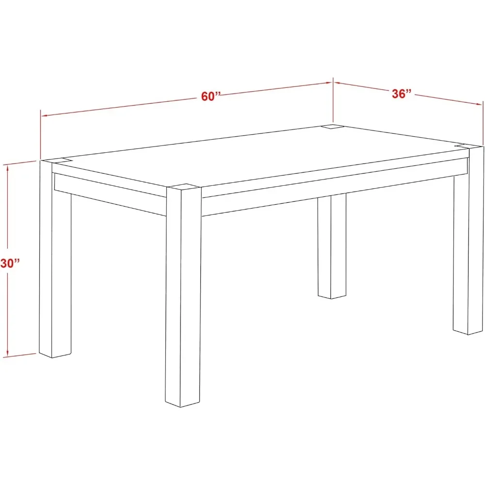 Celina-mesa retangular para sala de jantar, mesa de jantar, rústico, tamanho 36x60 polegadas, tamanho cn6-07-t