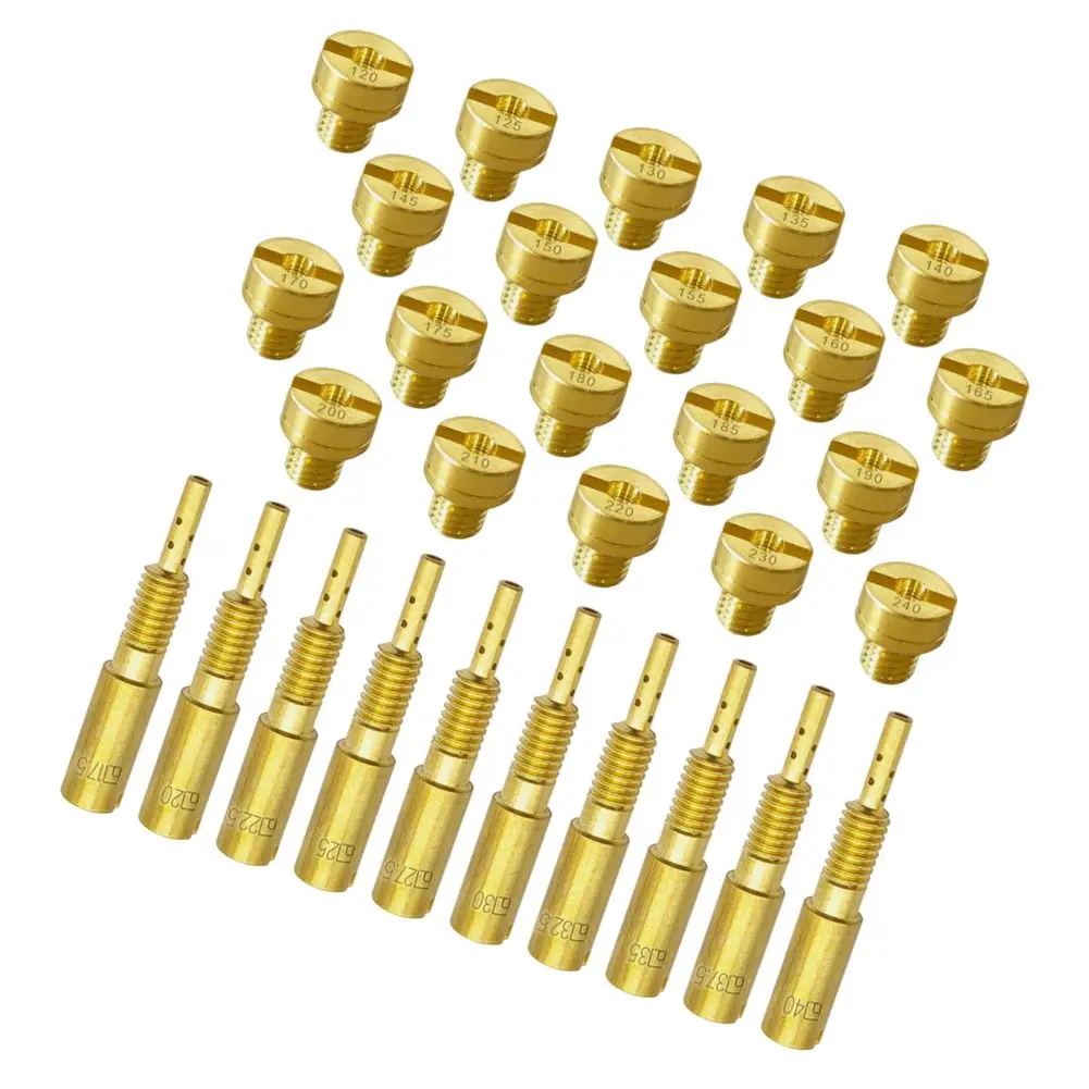 Engine Fuel Injector Carburetor Nozzle Kit Yellow Carburetor Maintenance Tools Carburetor 30 Piece Set Low Size Idle