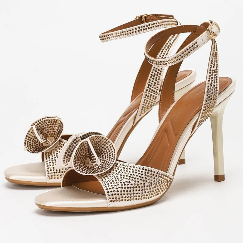 

Сексуальные роскошные женские босоножки на каблуке со стразами, блестящие туфли на высоком каблуке с открытым носком и пряжкой на щиколотке, элегантные туфли для банкета, свадьбы, вечеринки