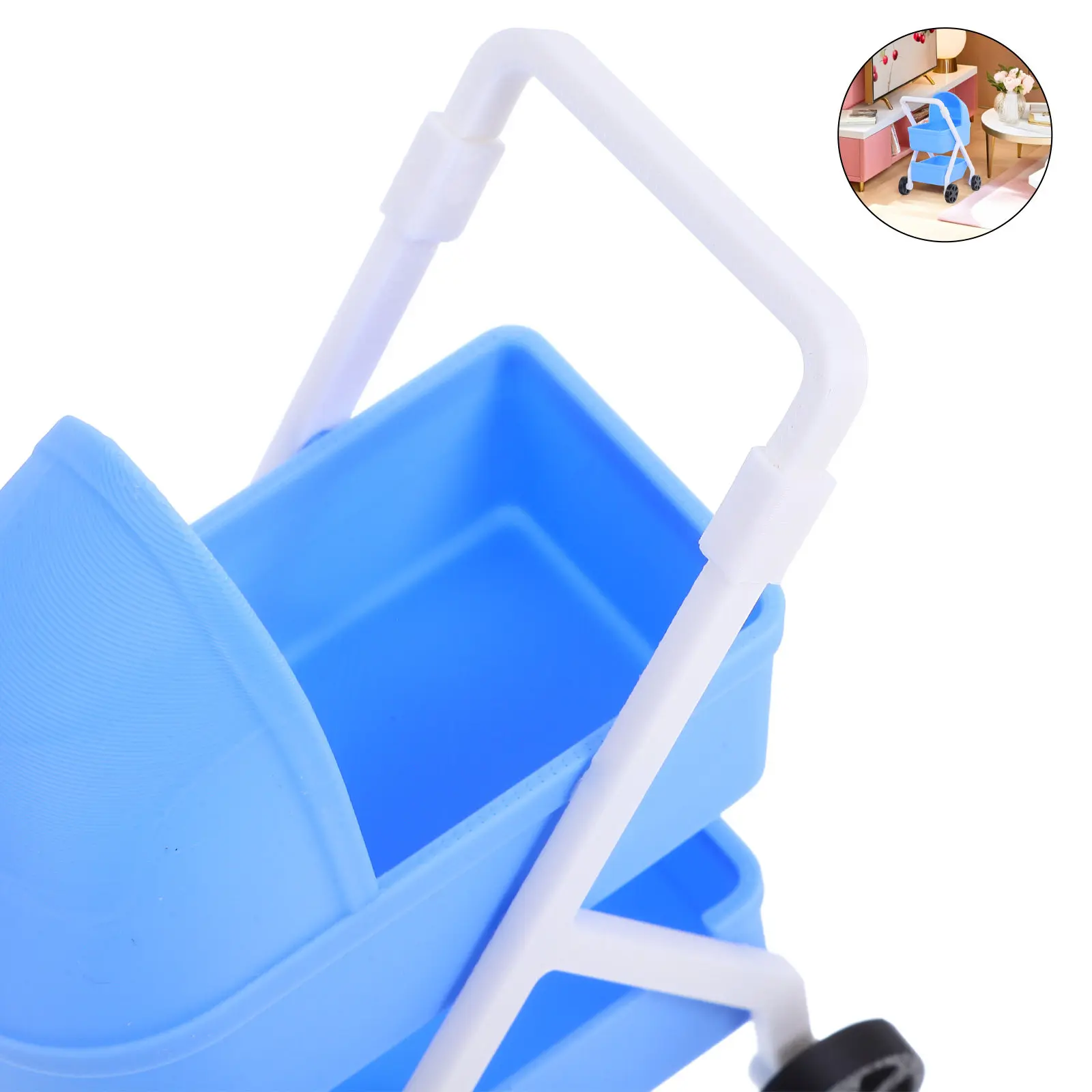 

Реалистичная мини-коляска 1:12 для кукольного домика, не требует сборки, подвижная детская коляска для ролевых игр