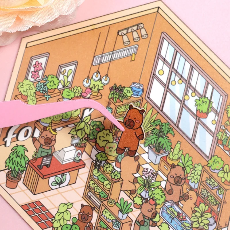 Scenic Miniature House Stickers, 3D Stereoscopic Visual Pile-up Scenic Stickers, Stress Relief Microscopic Scene DIY