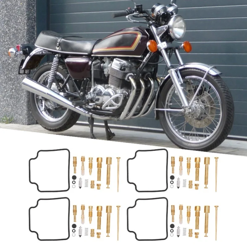 56pcs Motorcycle Carburetor Repair Kit Rubber Metal Replacement For CB750 RC42 1992-2008