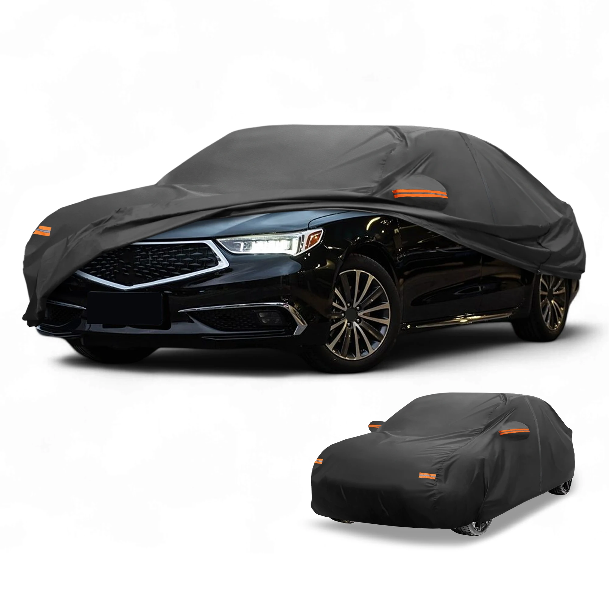 Motoforti Car Cover All Weather for Acura TLX Black 190T-PU with Left Zipper