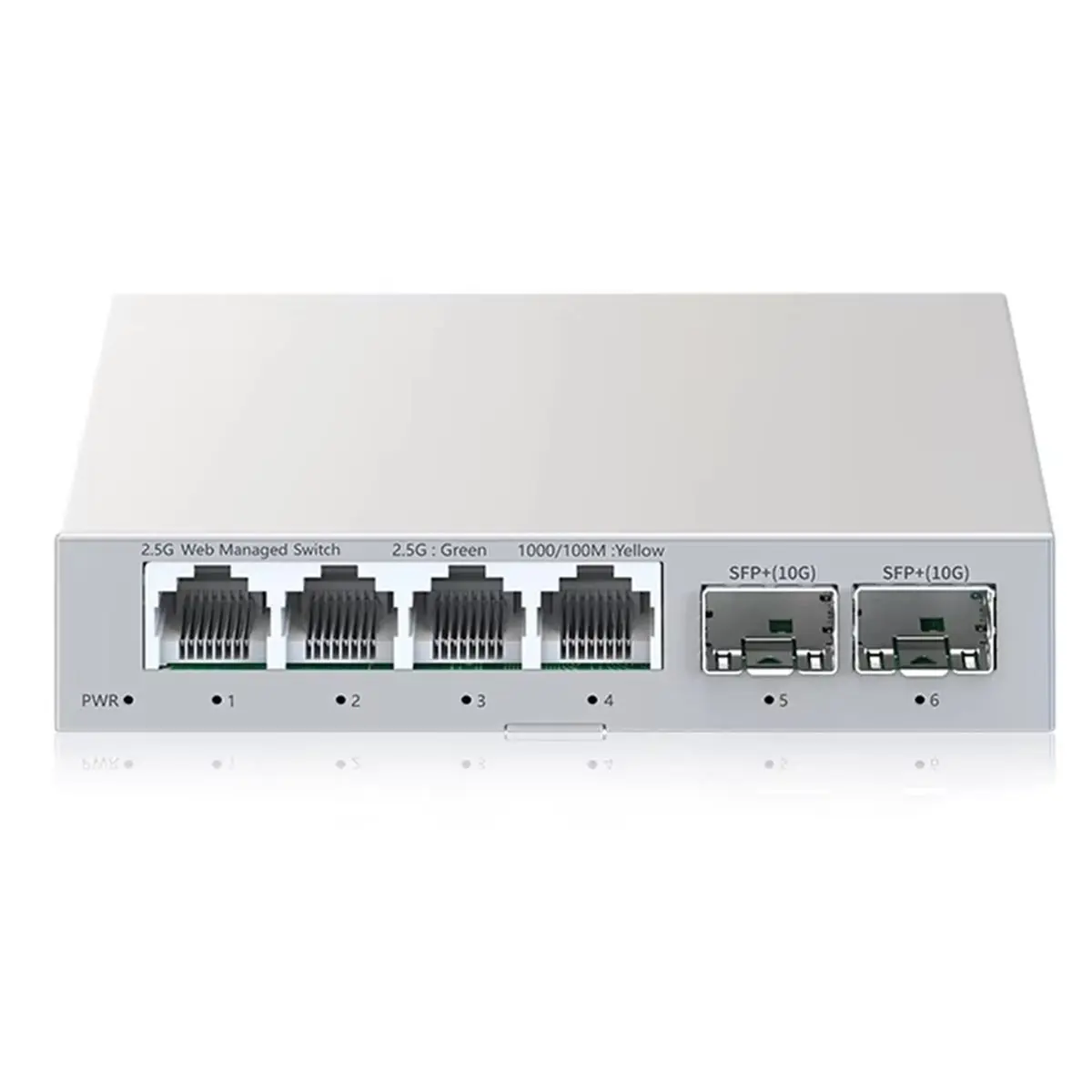 A40I 2.5GbE Smart Managed Switch 4 Port RJ45 Managed Ethernet Network Switch 2 Port 10G + Slot Home Lab Switch EU-PLUG